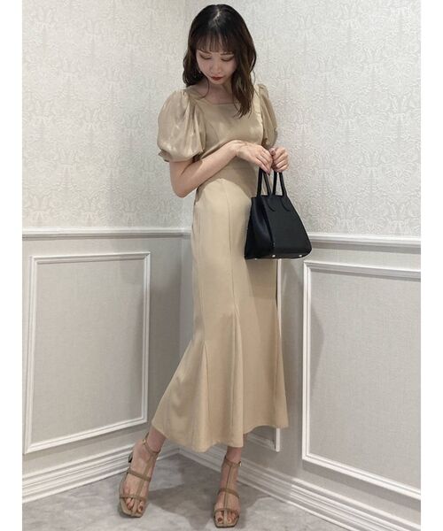 リュクス パールサスペンダー バックオープン マーメイド ドレス dazzlin（ダズリン）の「バックオープンマーメイドワンピース