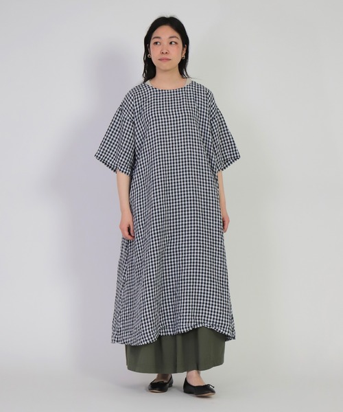 prit（プリット）の「[ prit ] ギンガムチェック 5分ビッグスリーブOP（ワンピース・レディース・ホワイト系その他/グレー系その他・FREE）」の7枚目の写真