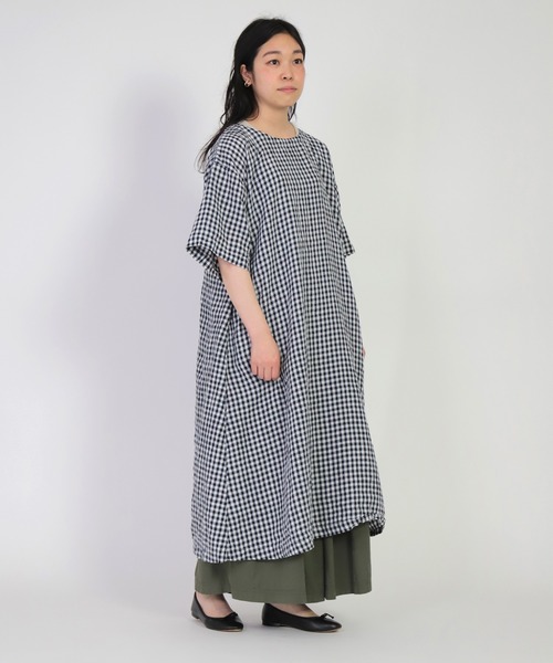 prit（プリット）の「[ prit ] ギンガムチェック 5分ビッグスリーブOP（ワンピース・レディース・ホワイト系その他/グレー系その他・FREE）」の9枚目の写真