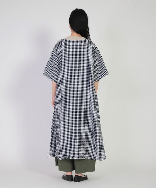prit（プリット）の「[ prit ] ギンガムチェック 5分ビッグスリーブOP（ワンピース・レディース・ホワイト系その他/グレー系その他・FREE）」の3枚目の写真