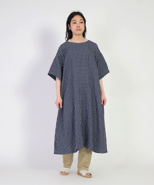 prit（プリット）の「[ prit ] ギンガムチェック 5分ビッグスリーブOP（ワンピース・レディース・ホワイト系その他/グレー系その他・FREE）」の6枚目の写真