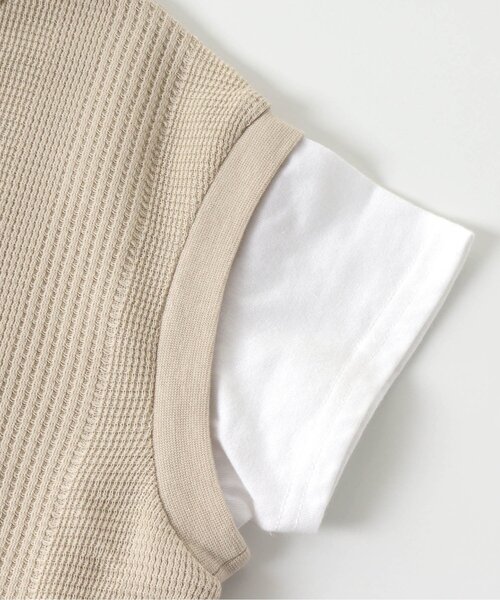 apres les cours(アプレレクール)の「ベストレイヤード風Tシャツ(Tシャツ/カットソー・キッズ・グリーン/ベージュ・80/120/90/140/130/100/110)」の12枚目の写真