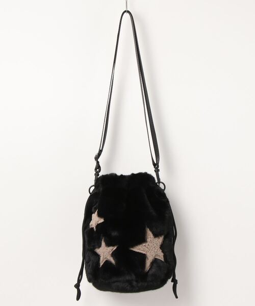 CONTROL FREAK / CTFK（コントロールフリーク）の「スターバケットバッグ（ショルダーバッグ・レディース・ブラック/ベージュ・ONE SIZE）」の5枚目の写真