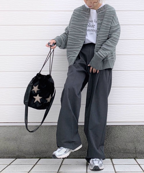 CONTROL FREAK / CTFK（コントロールフリーク）の「スターバケットバッグ（ショルダーバッグ・レディース・ブラック/ベージュ・ONE SIZE）」の7枚目の写真