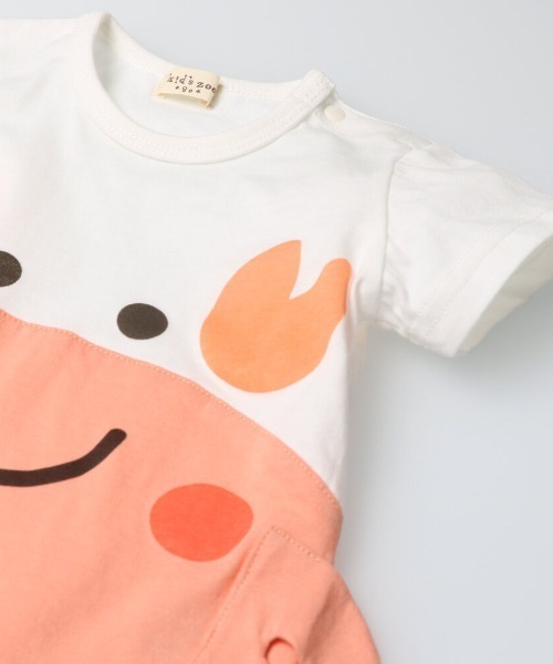 kids zoo(キッズズー)の「天竺柄込みTシャツ(Tシャツ/カットソー・キッズ・オレンジ/ホワイト/グリーン/ブルー・90/80)」の7枚目の写真