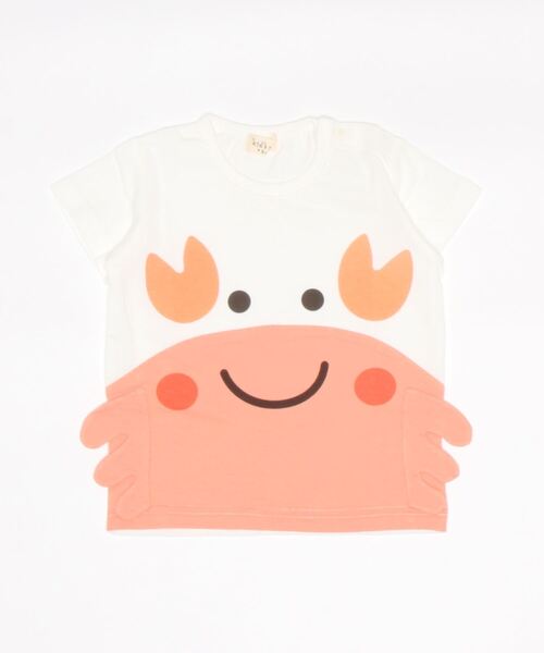 kids zoo(キッズズー)の「天竺柄込みTシャツ(Tシャツ/カットソー・キッズ・オレンジ/ホワイト/グリーン/ブルー・90/80)」の6枚目の写真