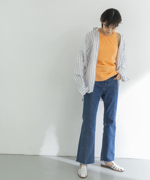 URBAN RESEARCH（アーバンリサーチ）の「アメリカンスリーブブラトップタンクトップ（タンクトップ・レディース・ホワイト/オレンジ/チャコールグレー・FREE）」の7枚目の写真