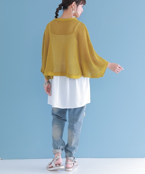 n'OrLABEL（ノアールレーベル）の「【廃盤】『メッシュ編み2wayニット』（ニット/セーター・レディース・ナチュラル/チャコール/イエロー/グレイッシュブルー・FREE）」の9枚目の写真