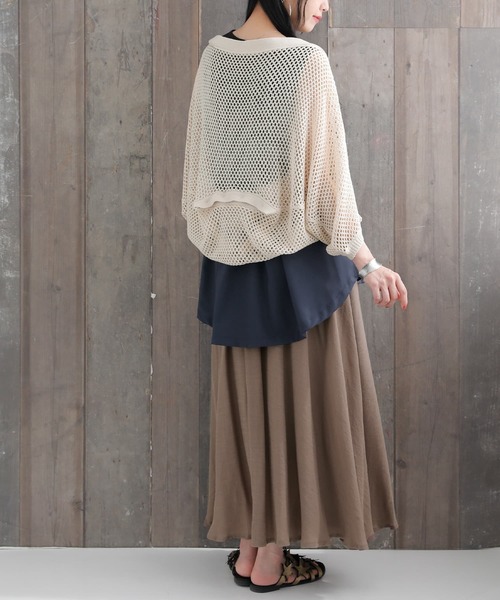 n'OrLABEL（ノアールレーベル）の「【廃盤】『メッシュ編み2wayニット』（ニット/セーター・レディース・ナチュラル/チャコール/イエロー/グレイッシュブルー・FREE）」の11枚目の写真