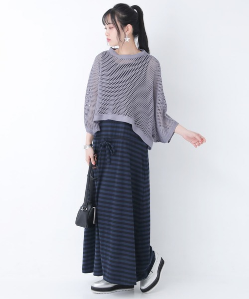 n'OrLABEL（ノアールレーベル）の「【廃盤】『メッシュ編み2wayニット』（ニット/セーター・レディース・ナチュラル/チャコール/イエロー/グレイッシュブルー・FREE）」の13枚目の写真