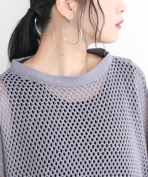 n'OrLABEL（ノアールレーベル）の「【廃盤】『メッシュ編み2wayニット』（ニット/セーター・レディース・ナチュラル/チャコール/イエロー/グレイッシュブルー・FREE）」の14枚目の写真