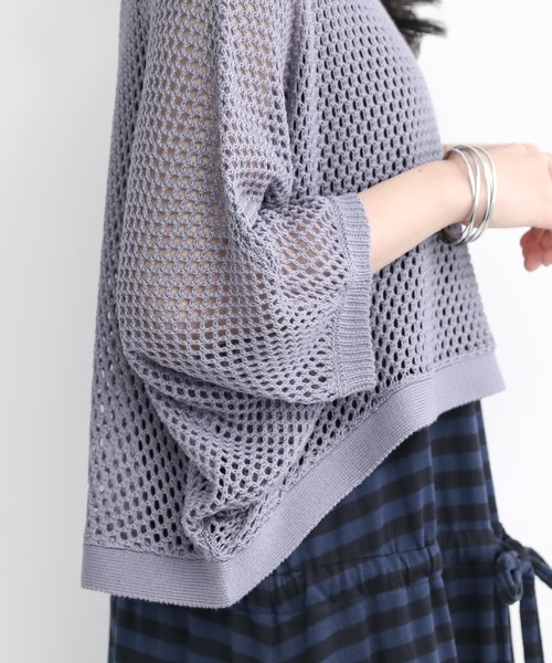 n'OrLABEL（ノアールレーベル）の「【廃盤】『メッシュ編み2wayニット』（ニット/セーター・レディース・ナチュラル/チャコール/イエロー/グレイッシュブルー・FREE）」の16枚目の写真