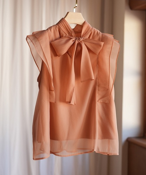 SAISON DE PAPILLON（セゾンドパピヨン）の「ノースリーブブラウス（シャツ/ブラウス・レディース・ブラック/アイボリー/コーラル/パープル/ネイビー・S/M/L）」の18枚目の写真