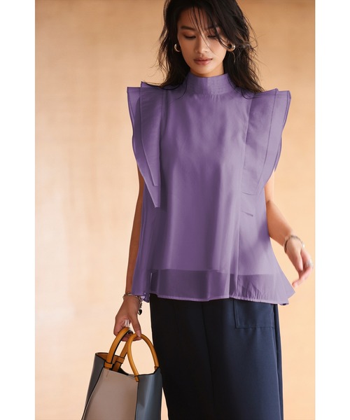 SAISON DE PAPILLON（セゾンドパピヨン）の「ノースリーブブラウス（シャツ/ブラウス・レディース・ブラック/アイボリー/コーラル/パープル/ネイビー・S/M/L）」の13枚目の写真