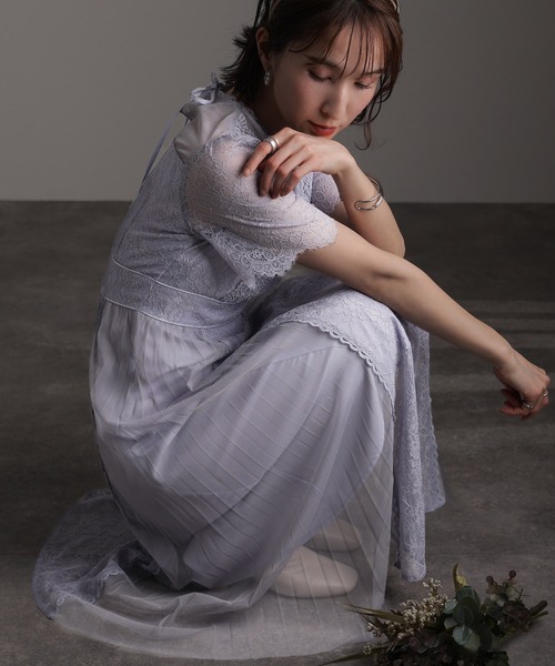 ミモレ丈&七分袖 フォーマル チュール 大きいサイズ 結婚式 パーティー ドレス オケージョンドレス お呼ばれ 二次会 成人式 