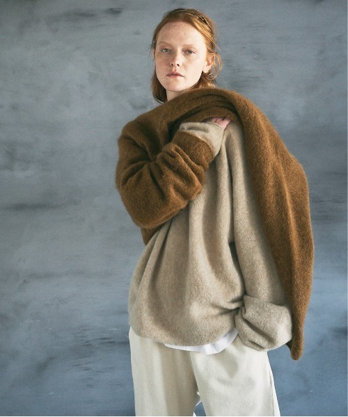 UNFIL（アンフィル）の「unfil アンフィル / stretch superkid mohair sweater ストレッチ スーパーキッドモヘア セーター ニット / WWFL-UU007（ニット/セーター・メンズ・ベージュ/ネイビー/ブラウン・4/5）」の16枚目の写真