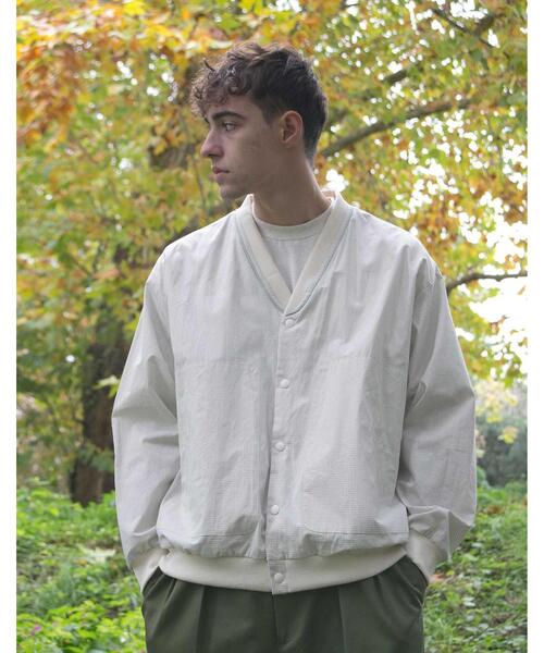 wonderland（ワンダーランド）の「＜wonderland＞ SHIRTS CARDIGAN/カーディガン（カーディガン/ボレロ・メンズ・オリーブ/ホワイト・1/0）」の2枚目の写真