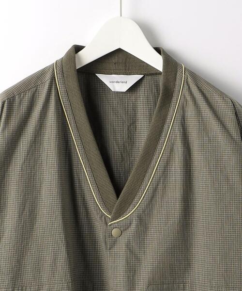 wonderland（ワンダーランド）の「＜wonderland＞ SHIRTS CARDIGAN/カーディガン（カーディガン/ボレロ・メンズ・オリーブ/ホワイト・1/0）」の5枚目の写真
