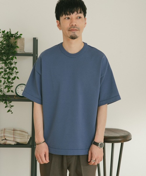 ITEMS URBANRESEARCH（アイテムズ アーバンリサーチ）の「マシンウォッシャブル 天竺ニットTシャツ（ニット/セーター・メンズ・チャコールグレー/ベージュ/ブラウン/ブルー・MEDIUM/LARGE）」の18枚目の写真