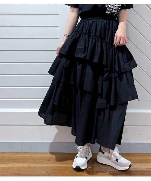 GALENA(ガレナ)の「【GALENA/ガレナ】アシメトリーティアードフリルスカート(スカート・レディース・ブラック/モカ・FREE)」の19枚目の写真