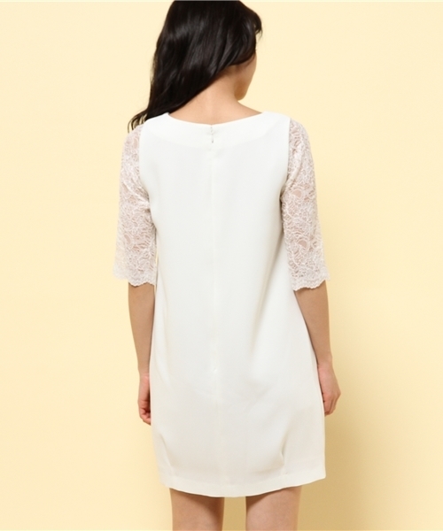 LIMITLESS LUXURY（リミットレスラグジュアリー）の「ソデレースワンピース。（ワンピース・レディース・ピンク/ホワイト/ネイビー・38/36）」の19枚目の写真