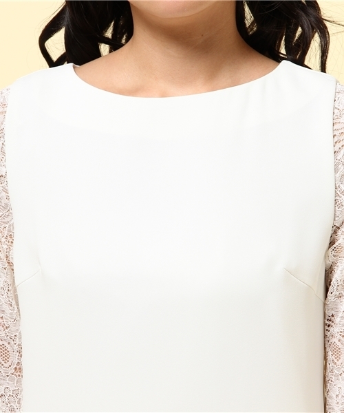 LIMITLESS LUXURY（リミットレスラグジュアリー）の「ソデレースワンピース。（ワンピース・レディース・ピンク/ホワイト/ネイビー・38/36）」の18枚目の写真