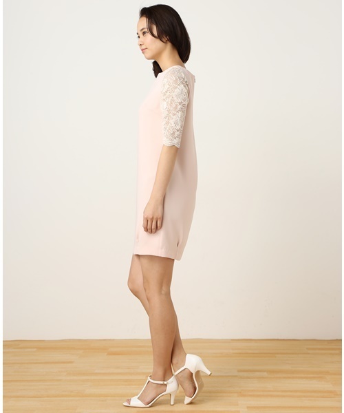 LIMITLESS LUXURY（リミットレスラグジュアリー）の「ソデレースワンピース。（ワンピース・レディース・ピンク/ホワイト/ネイビー・38/36）」の5枚目の写真