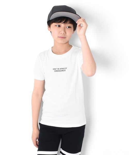 GLAZOS（グラソス）の「天竺・縦ロゴバックプリント半袖Tシャツ（Tシャツ/カットソー・キッズ・ホワイト/ブラック・130cm/140cm/150cm/160cm/170cm）」の2枚目の写真