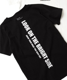 GLAZOS | 天竺・縦ロゴバックプリント半袖Tシャツ(Tシャツ/カットソー)