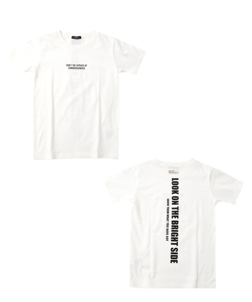 GLAZOS（グラソス）の「天竺・縦ロゴバックプリント半袖Tシャツ（Tシャツ/カットソー・キッズ・ホワイト/ブラック・130cm/140cm/150cm/160cm/170cm）」の4枚目の写真