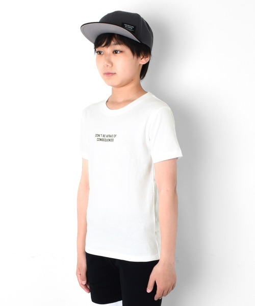 GLAZOS（グラソス）の「天竺・縦ロゴバックプリント半袖Tシャツ（Tシャツ/カットソー・キッズ・ホワイト/ブラック・130cm/140cm/150cm/160cm/170cm）」の9枚目の写真