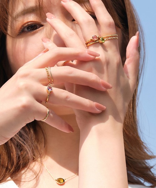 Phoebe（フィービィー）の「ライズストーンアップリング　ピンク/天然石（リング・レディース・パープル/ピンク/グリーン・#11）」の19枚目の写真