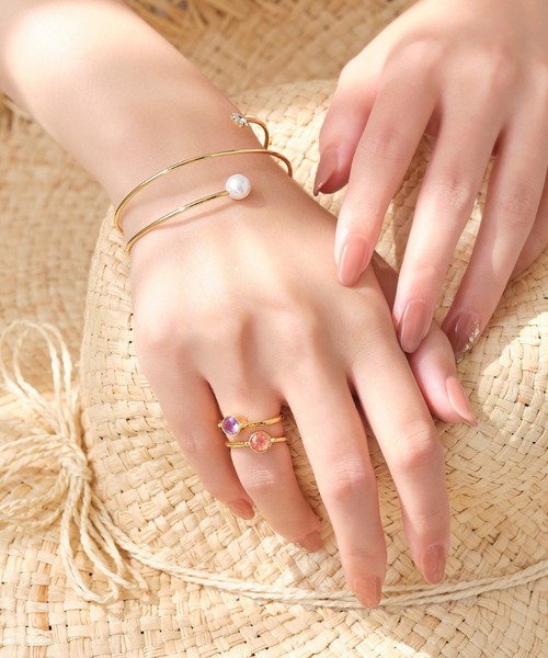 Phoebe（フィービィー）の「ライズストーンアップリング　ピンク/天然石（リング・レディース・パープル/ピンク/グリーン・#11）」の8枚目の写真