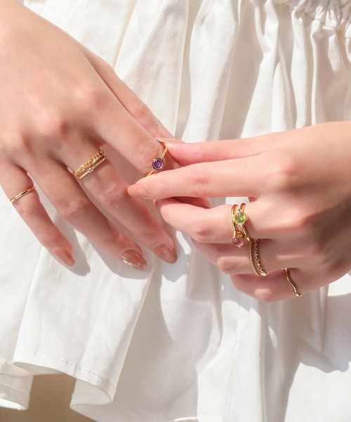 Phoebe（フィービィー）の「ライズストーンアップリング　ピンク/天然石（リング・レディース・パープル/ピンク/グリーン・#11）」の11枚目の写真