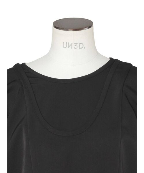 UN3D. アンスリード 変形Tシャツ アシメ ブラック コットン FREE UN3D. アンスリード 変形Tシャツ アシメ ブラック コットン FREE
