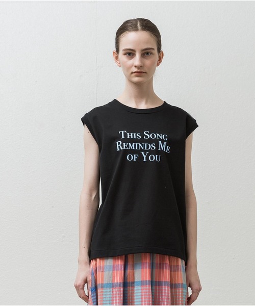 ALLUMER（アリュメール）の「ノースリーブプリントTシャツ(This Song Reminds Me Of You)（Tシャツ/カットソー・レディース・ホワイト/ブラック・1）」の12枚目の写真