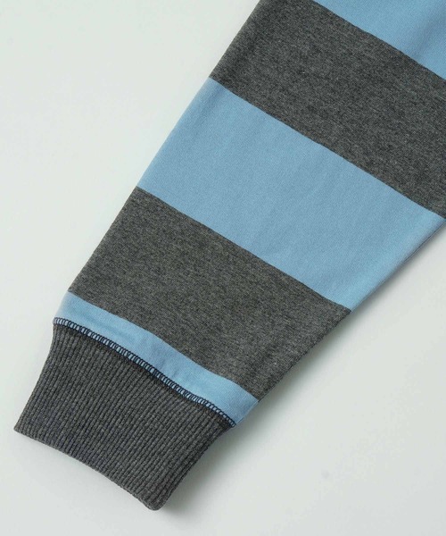 X-girl（エックスガール）の「STRIPED L/S BIG TEE（Tシャツ/カットソー・レディース・ライトブルー/オリーブ/アッシュ・S/M）」の7枚目の写真