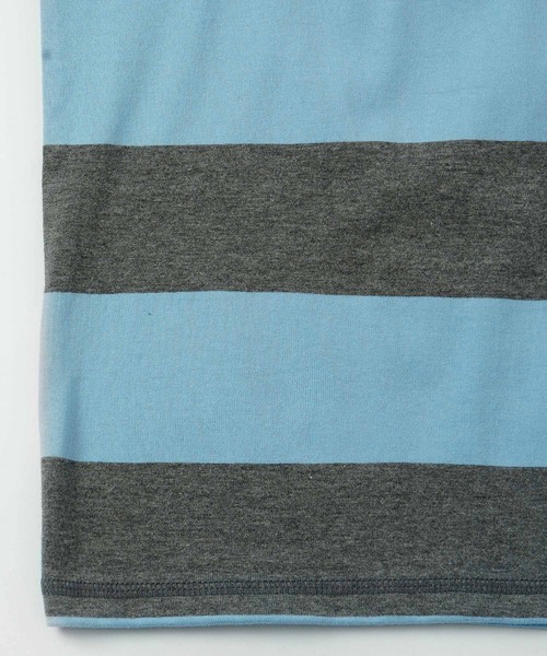 X-girl（エックスガール）の「STRIPED L/S BIG TEE（Tシャツ/カットソー・レディース・ライトブルー/オリーブ/アッシュ・S/M）」の13枚目の写真