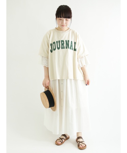 Samansa Mos2（サマンサ モスモス）の「袖口レースワンピース（ワンピース・レディース・チャコール/オフホワイト/キナリ/ボルドー・ﾌﾘ-）」の5枚目の写真