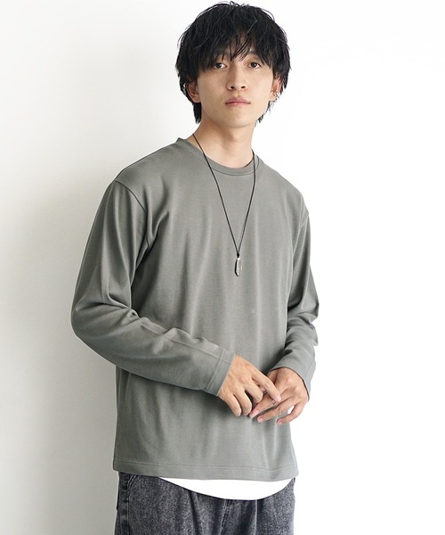 Tシャツ(半袖+袖なし) peate My cassette L/S T-shirt(gray) tシャツ メンズ 半袖 切替 半袖tシャツ おしゃれ 夏 Tシャツ[品番