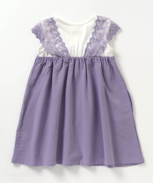 セール】レース切替ドッキングワンピース（ワンピース）｜apres les