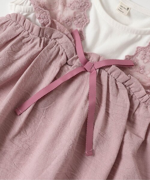 セール】レース切替ドッキングワンピース（ワンピース）｜apres les