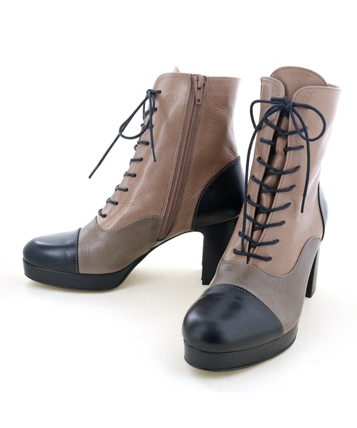 あしながおじさん(アシナガオジサン)の「【WEB限定カラー】ストームレースアップブーツ -3710357(ブーツ・レディース・ブラック/ダークブラウン/ブラウン系その他/グレイッシュベージュ/ブラックミックス・22.5cm/23.0cm/23.5cm/24.0cm/24.5cm)」の21枚目の写真