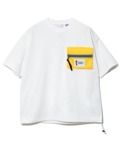 PARROTT CANVAS（パロットキャンバス）の「PARROTT CANVAS/パロットキャンバス　Xtra Heavy Zip Pocket Tee【GSC別注】（Tシャツ/カットソー・メンズ・ネイビー/ナチュラル・MEDIUM/LARGE/X-LARGE）」の2枚目の写真