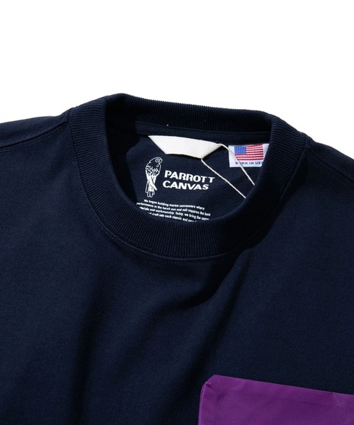 PARROTT CANVAS（パロットキャンバス）の「PARROTT CANVAS/パロットキャンバス　Xtra Heavy Zip Pocket Tee【GSC別注】（Tシャツ/カットソー・メンズ・ネイビー/ナチュラル・MEDIUM/LARGE/X-LARGE）」の6枚目の写真