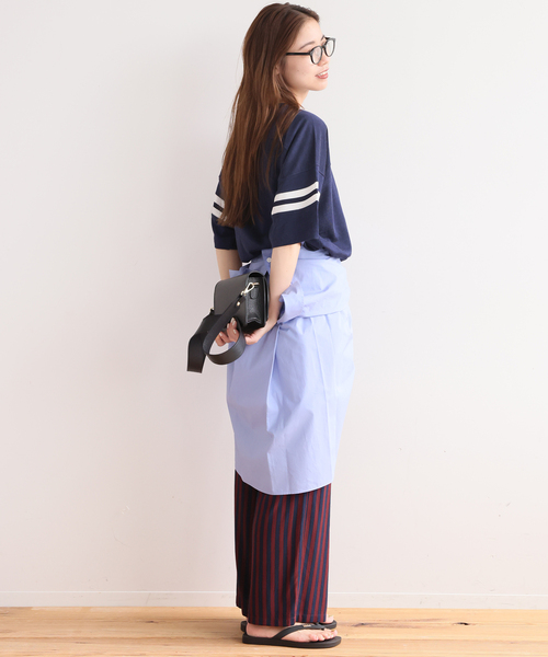JOURNAL STANDARD relume(ジャーナルスタンダード レリューム)の「【MASON/メイソン】FOOTBALL S/S TEE:カットソー(Tシャツ/カットソー・レディース・ネイビー/ボルドー・FREE)」の4枚目の写真