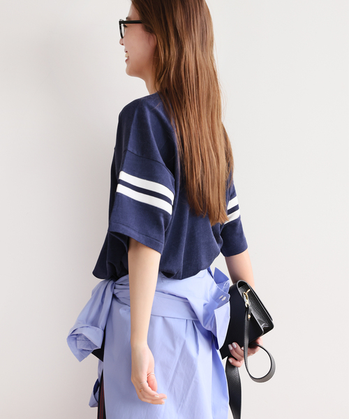 JOURNAL STANDARD relume(ジャーナルスタンダード レリューム)の「【MASON/メイソン】FOOTBALL S/S TEE:カットソー(Tシャツ/カットソー・レディース・ネイビー/ボルドー・FREE)」の5枚目の写真