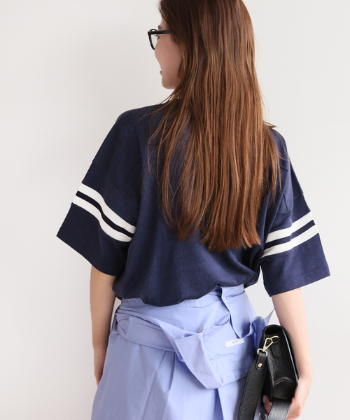 JOURNAL STANDARD relume(ジャーナルスタンダード レリューム)の「【MASON/メイソン】FOOTBALL S/S TEE:カットソー(Tシャツ/カットソー・レディース・ネイビー/ボルドー・FREE)」の6枚目の写真
