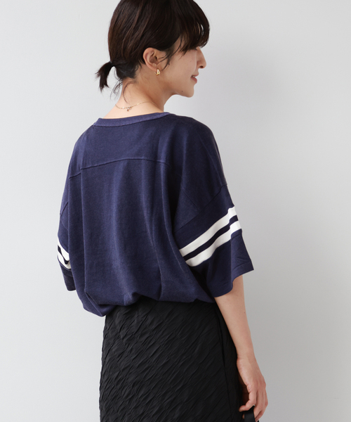 JOURNAL STANDARD relume(ジャーナルスタンダード レリューム)の「【MASON/メイソン】FOOTBALL S/S TEE:カットソー(Tシャツ/カットソー・レディース・ネイビー/ボルドー・FREE)」の14枚目の写真