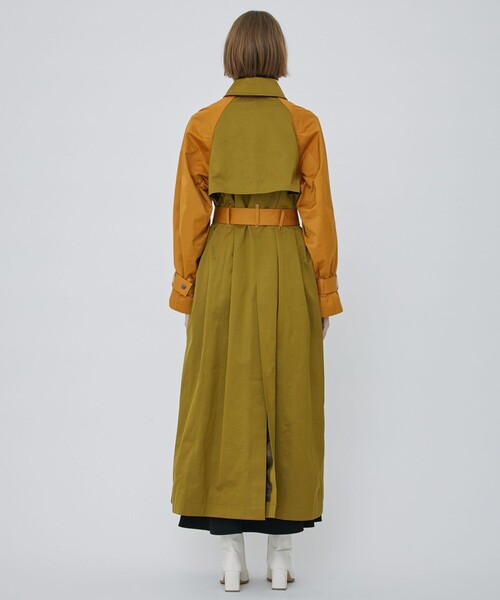 CITY TOKYO（シティトウキョウ）の「バイカラーロングコート（ステンカラーコート・レディース・カーキ/ブルー・1/2）」の6枚目の写真